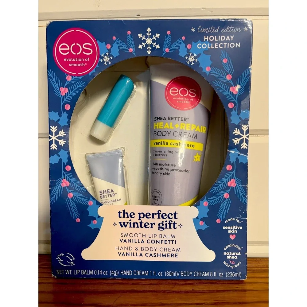 EOS Limited Edition Set W/ Lip Balm Shea Better Hand Cream & Body Cream Vanilla